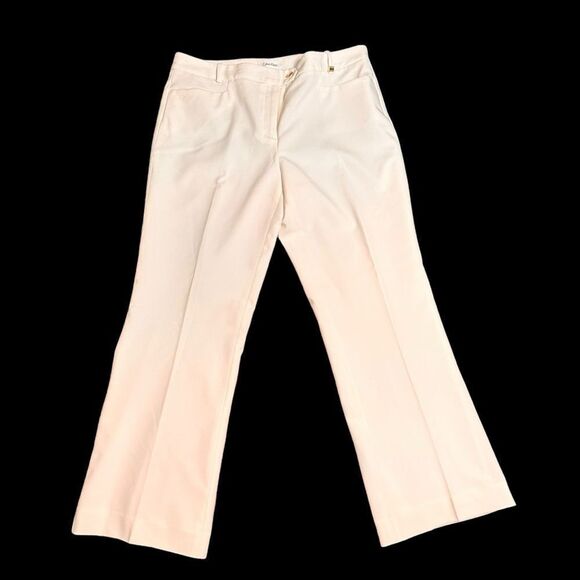 Calvin Klein Wide leg fully lined high waist tailored ivory trousers size 10 - Picture 4 of 14